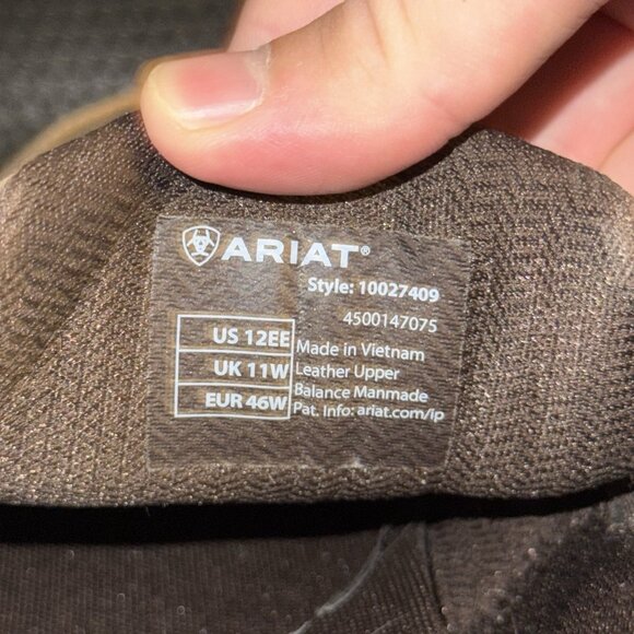 Ariat Spitfire Slip On Brown Leather Comfort Casual Shoes Men’s Size 12EE - Picture 8 of 8